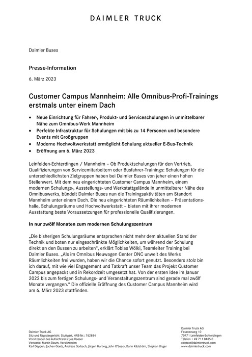 Customer Campus Mannheim: Alle Omnibus-Profi-Trainings erstmals unter einem Dach