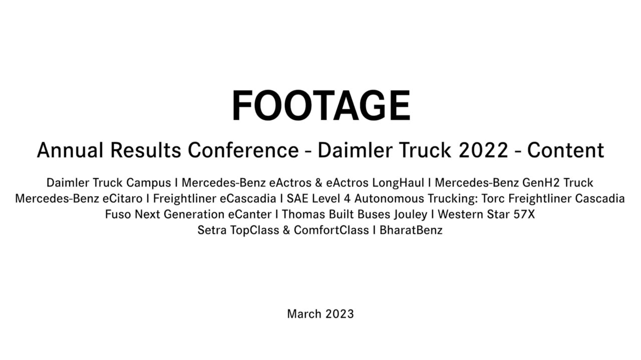 Footage - Annual Results Conference Daimler Truck 2022