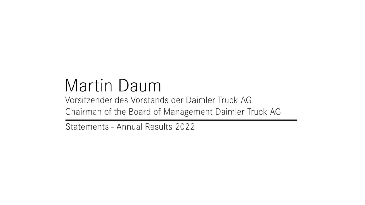 Annual Results 2022 – Statements Martin Daum
