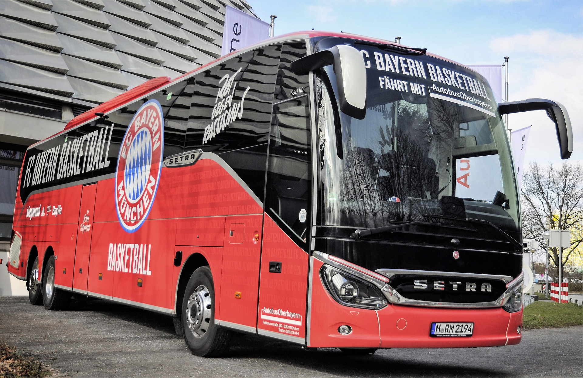 Setra FC Bayern Basketball A Setra touring coach for FC Bayern Basketball