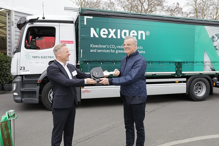 Erster eActros in Bayern - Kloeckner Metals Germany setzt auf E-Lkw von Mercedes-Benz