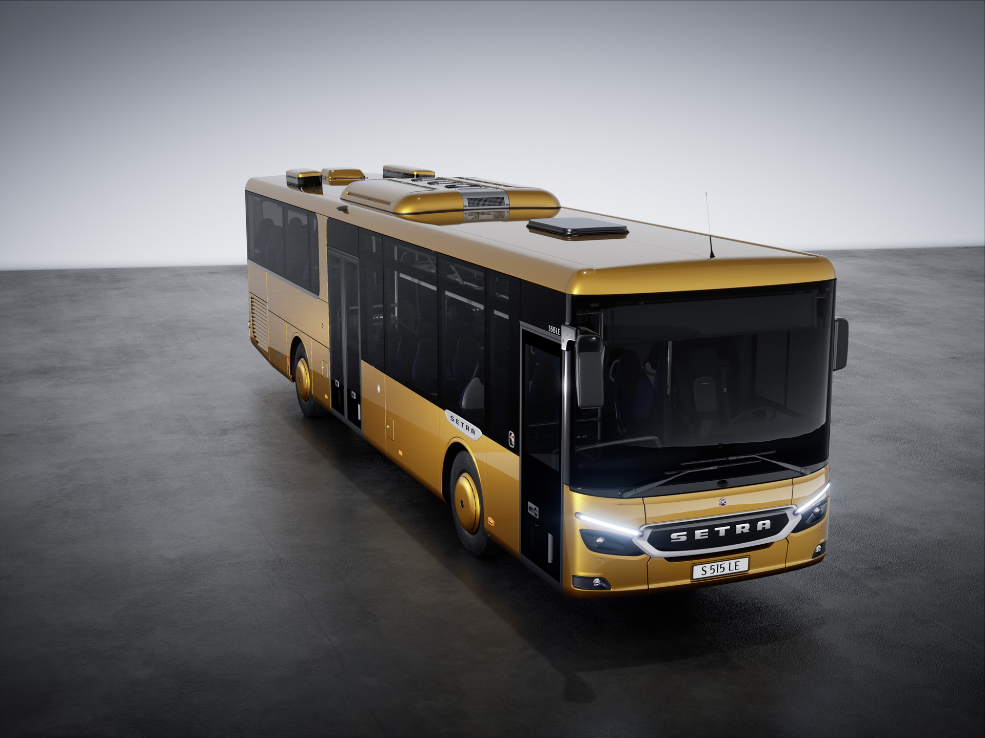 Setra MultiClass 500 LE, S 515 LE, Honiggelb metallic Die neu entwickelten Überlandbusse Setra MultiClass 500 LE
