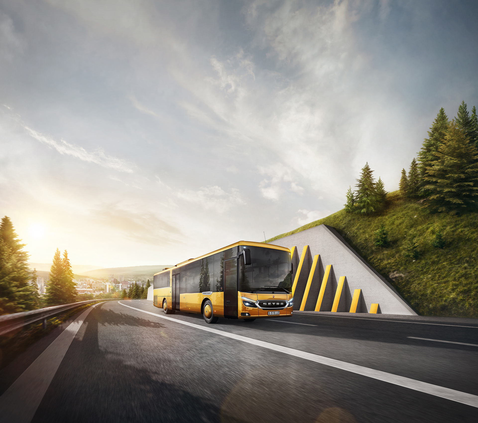 Setra MultiClass 500 LE, S 515 LE, Honiggelb metallic Die neu entwickelten Überlandbusse Setra MultiClass 500 LE