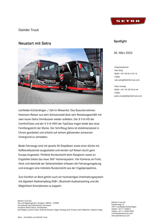 Neustart mit Setra