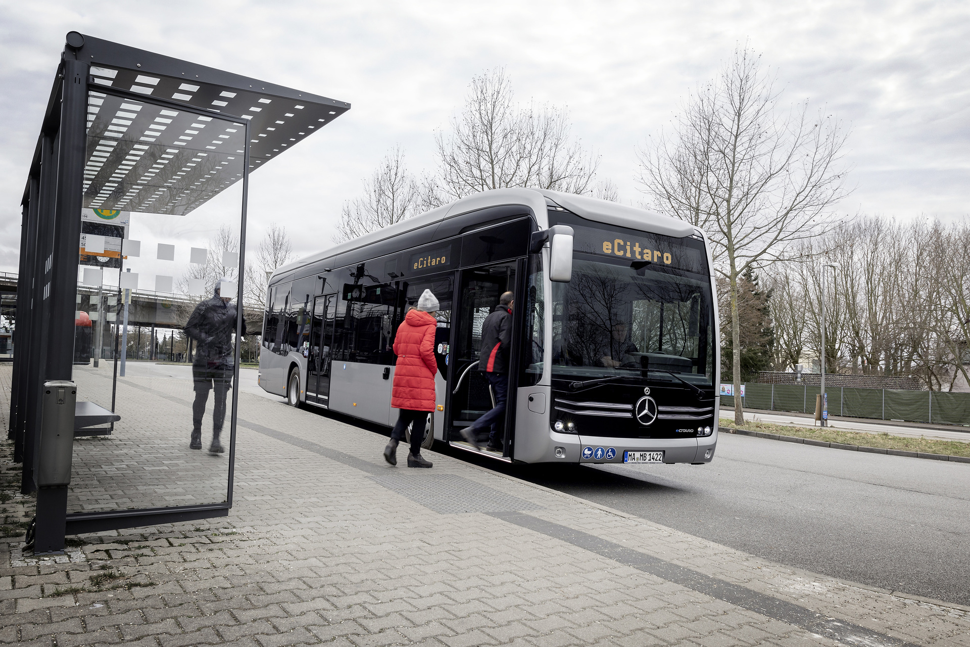 The all-electric Mercedes-Benz eCitaro city bus with the latest generation of batteries