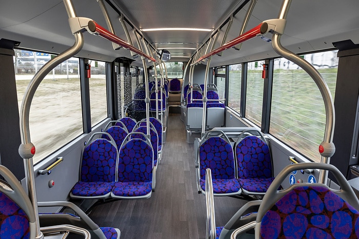 The all-electric Mercedes-Benz eCitaro city bus with the latest generation of batteries
