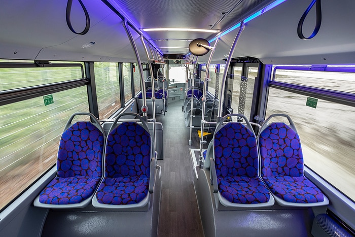 The all-electric Mercedes-Benz eCitaro city bus with the latest generation of batteries