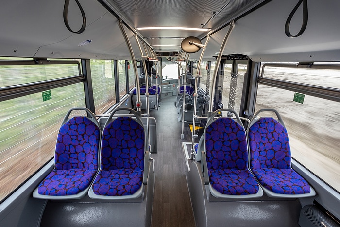 The all-electric Mercedes-Benz eCitaro city bus with the latest generation of batteries