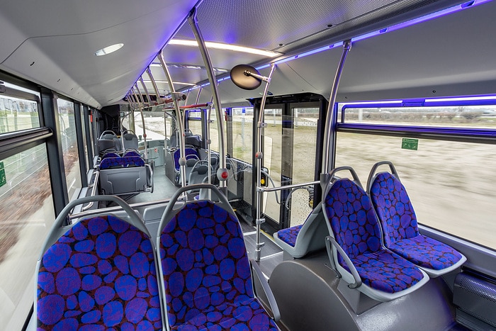 The all-electric Mercedes-Benz eCitaro city bus with the latest generation of batteries
