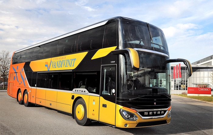 Fünf Setra Reisebusse für „Voyages Vandivinit“, Luxemburg