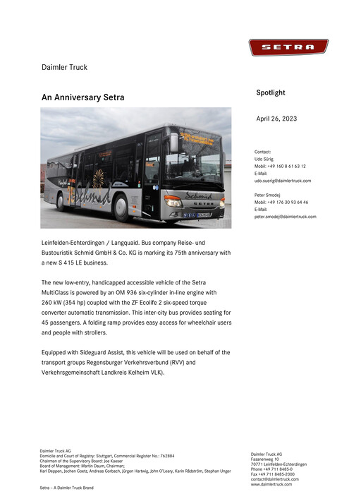 An Anniversary Setra