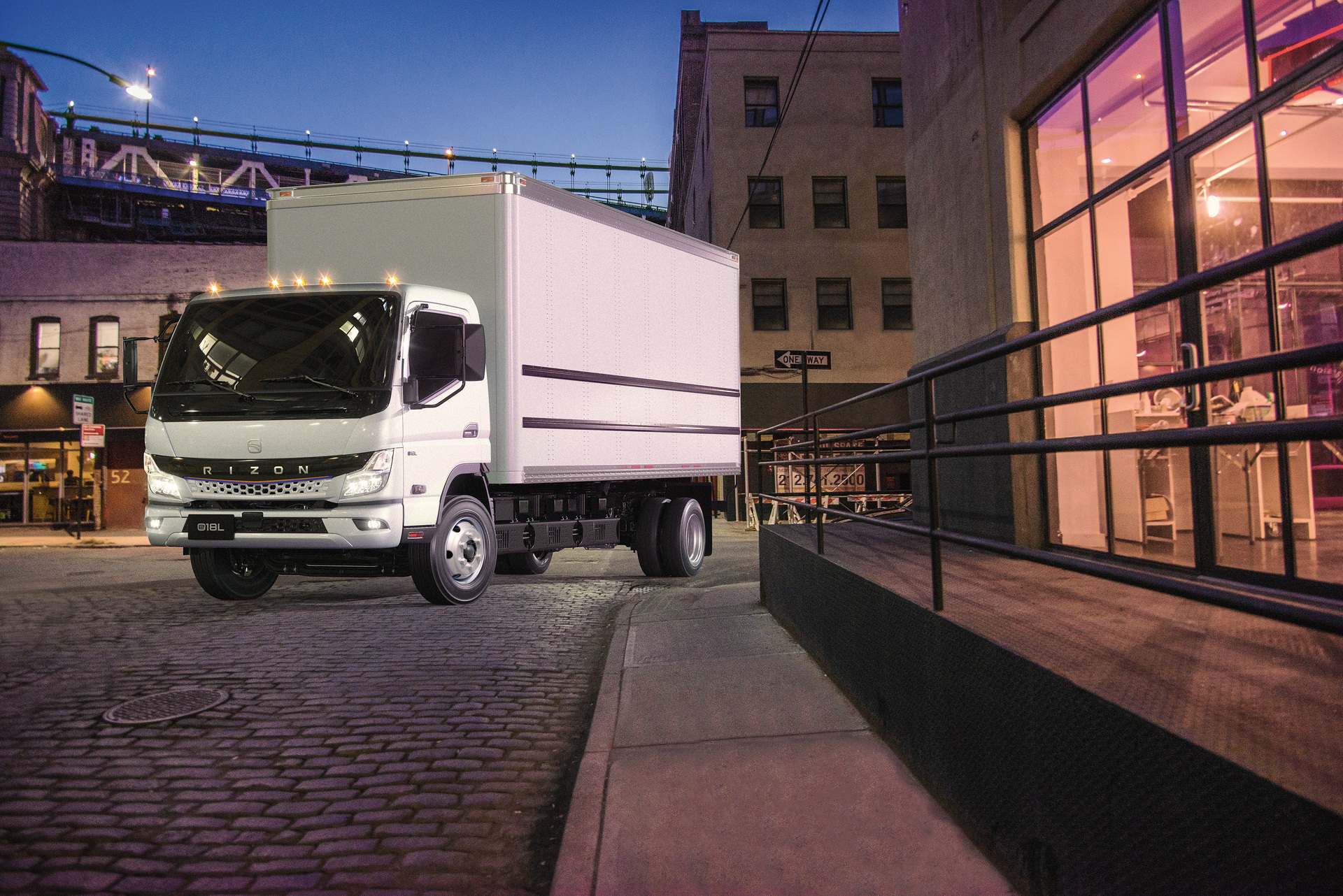 RIZON truck with Van body downtown Daimler Truck launches RIZON medium-duty electric trucks in the United States