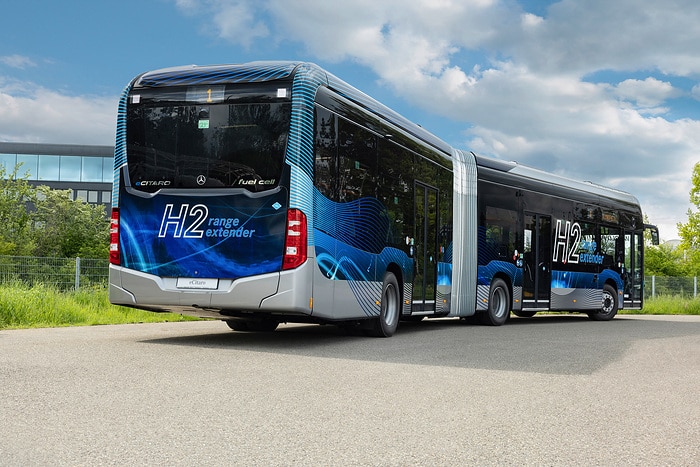 Weltpremiere auf dem Global Public Transport Summit 2023: Mercedes-Benz eCitaro fuel cell – mehr Reichweite dank Brennstoffzelle