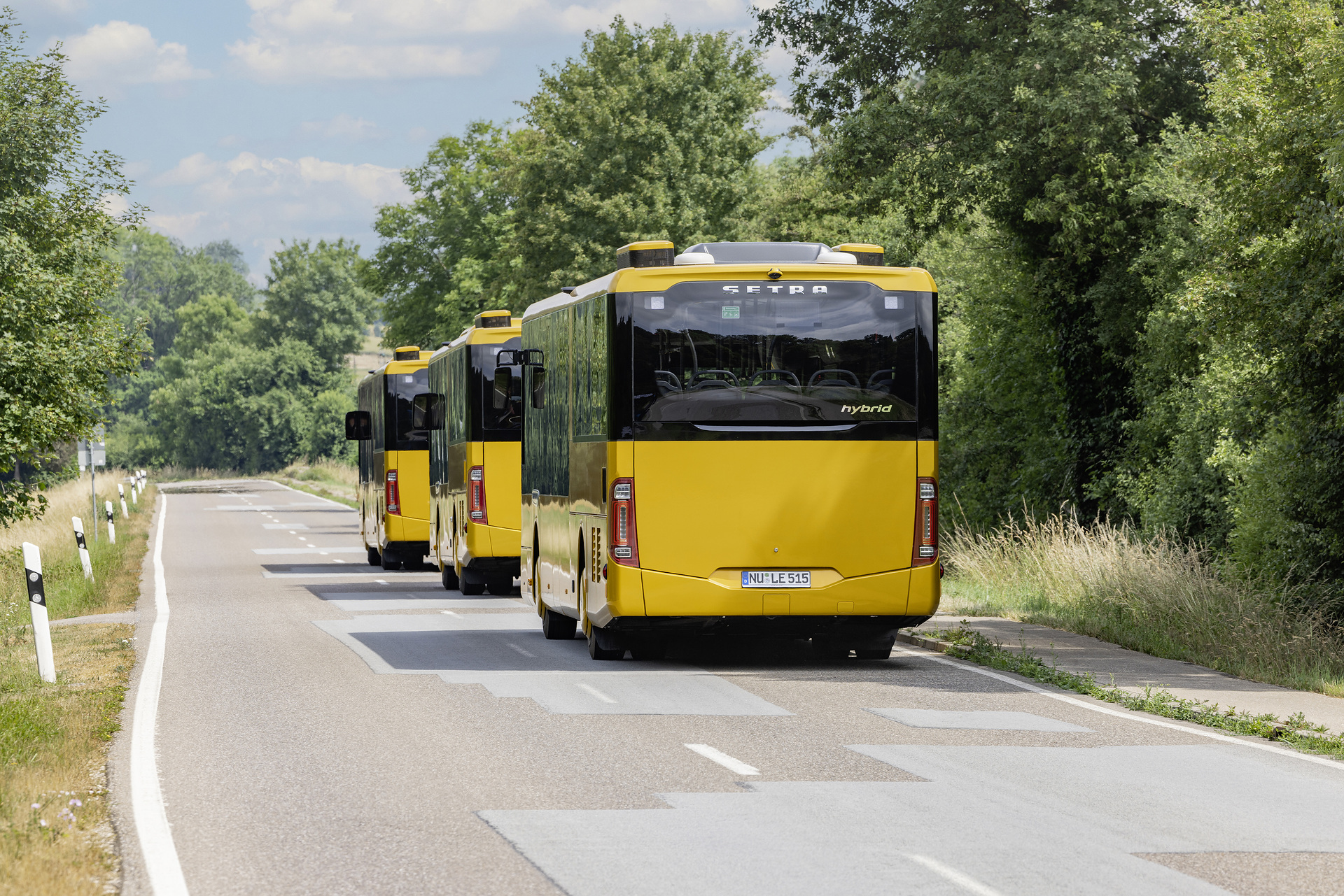 Setra MultiClass 500 LE, S 510 LE, S 515 LE, Honiggelb metallic Pressefahrt Schwäbisch Gmünd: Die neue Setra MultiClass 500 LE