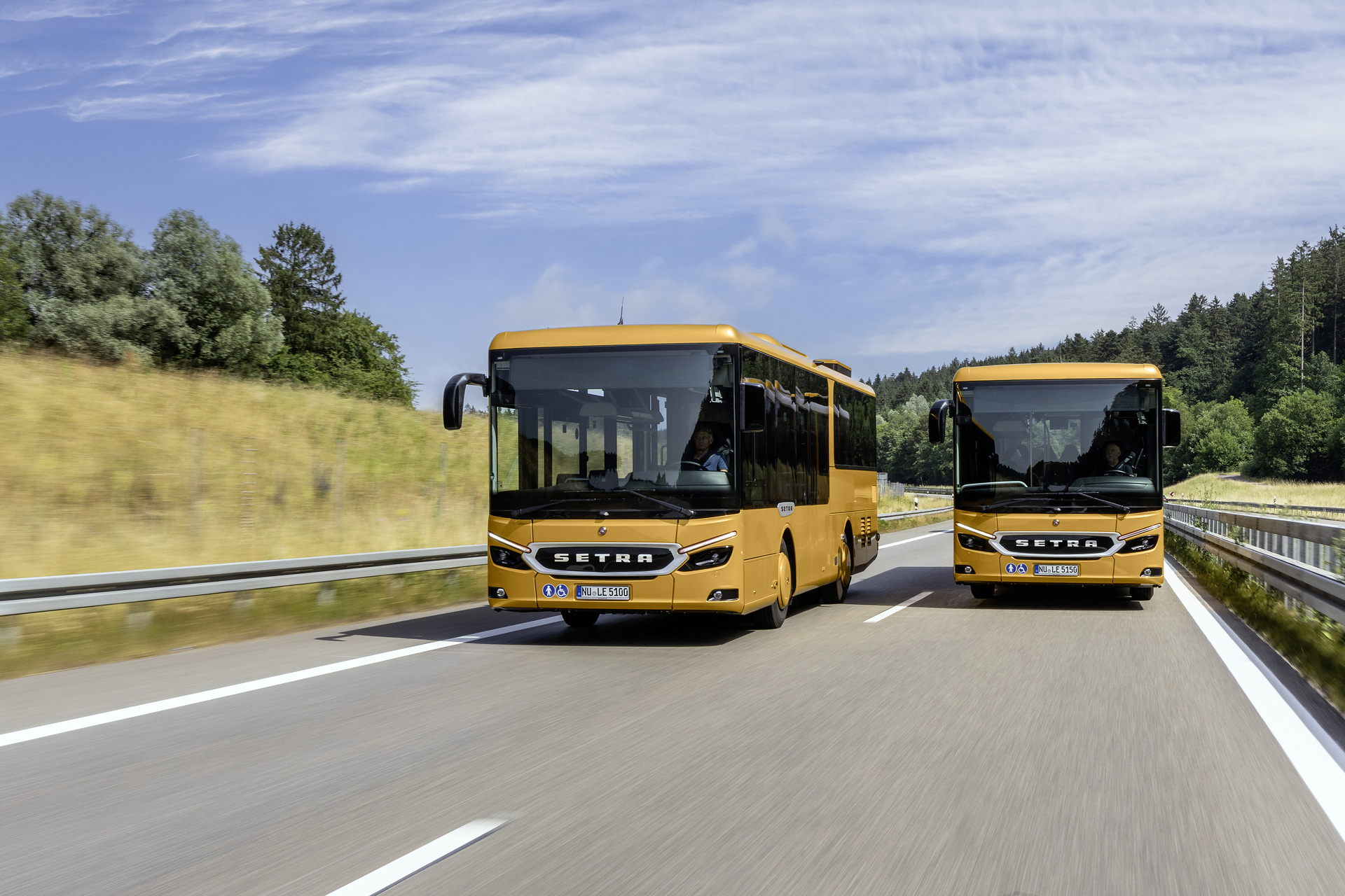 Setra MultiClass 500 LE, S 510 LE, S 515 LE, Honiggelb metallic Pressefahrt Schwäbisch Gmünd: Die neue Setra MultiClass 500 LE