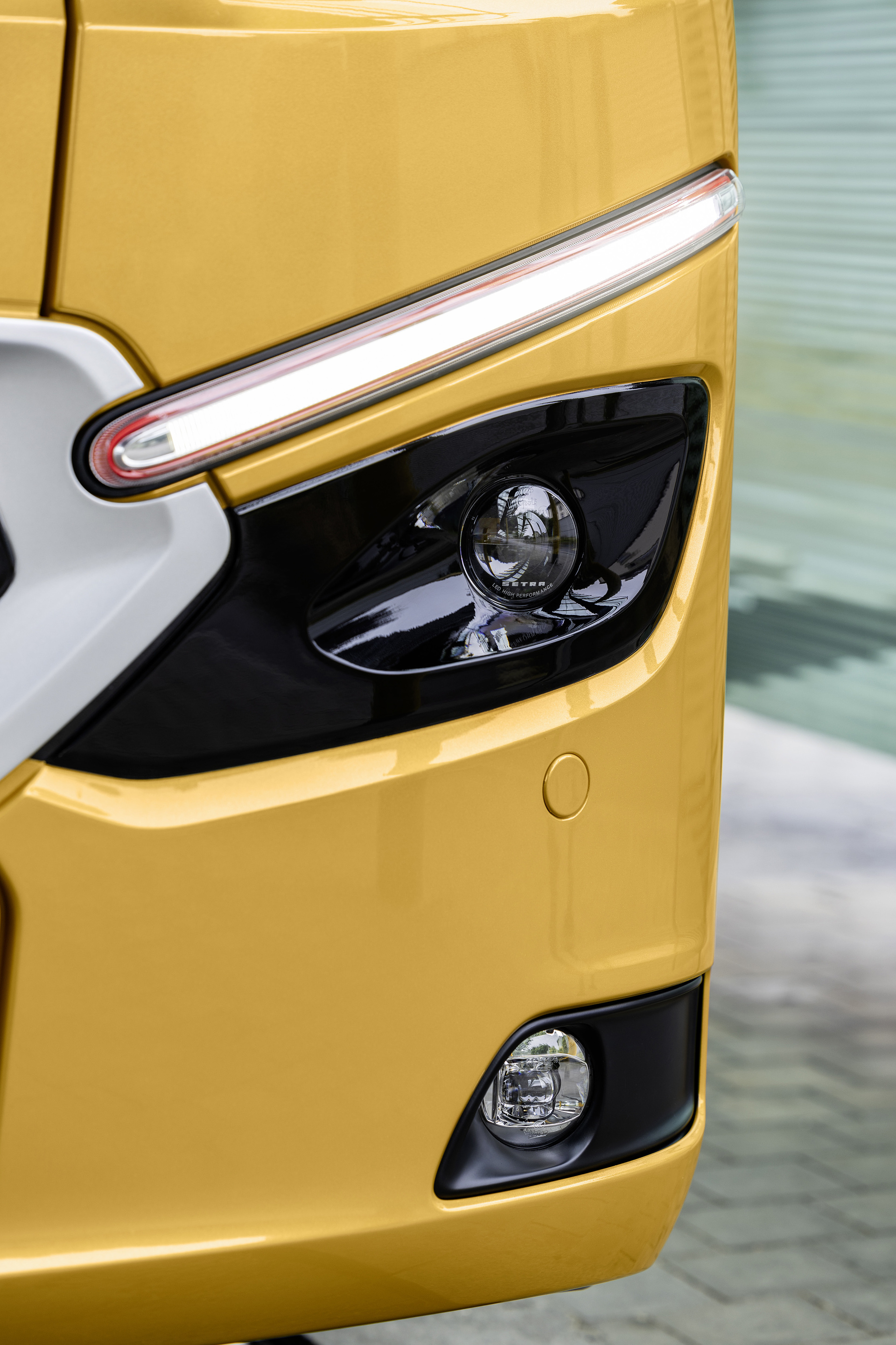 Setra MultiClass 500 LE, S 515 LE, Honiggelb metallic Pressefahrt Schwäbisch Gmünd: Die neue Setra MultiClass 500 LE