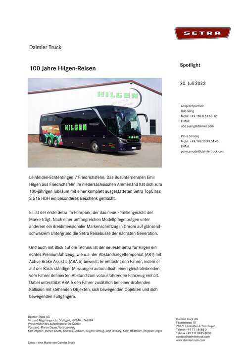 100 Jahre Hilgen-Reisen