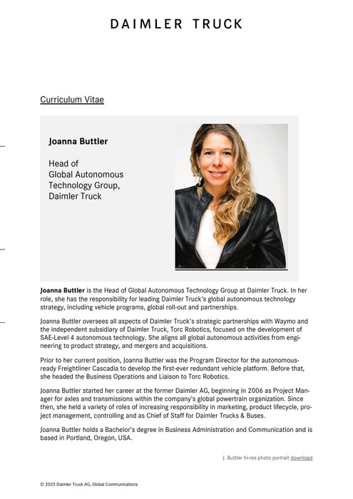 Curriculum Vitae Joanna Buttler