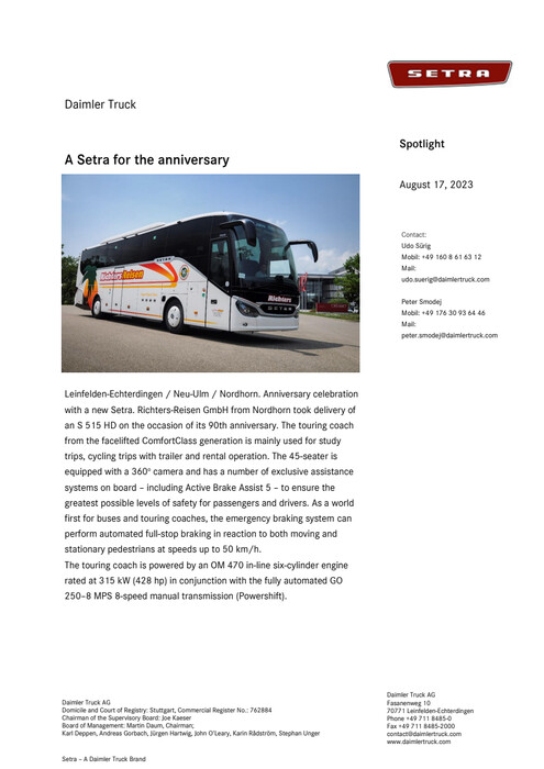 A Setra for the anniversary