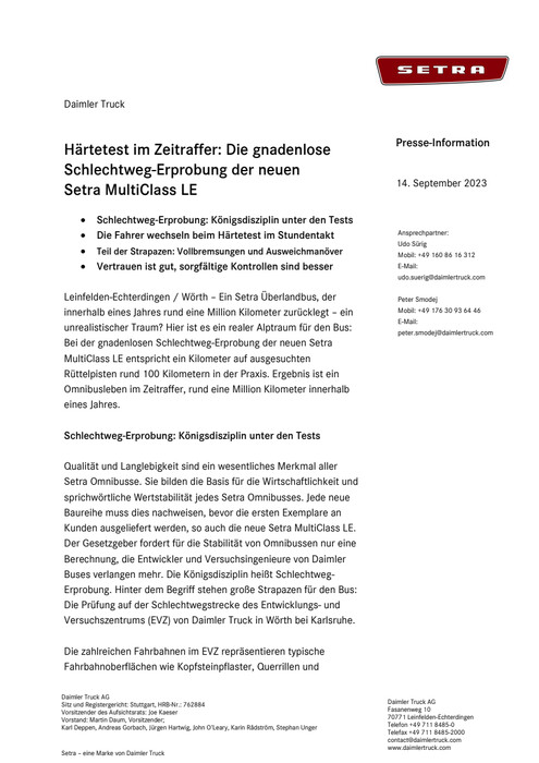 Härtetest im Zeitraffer: Die gnadenlose Schlechtweg-Erprobung der neuen Setra MultiClass LE