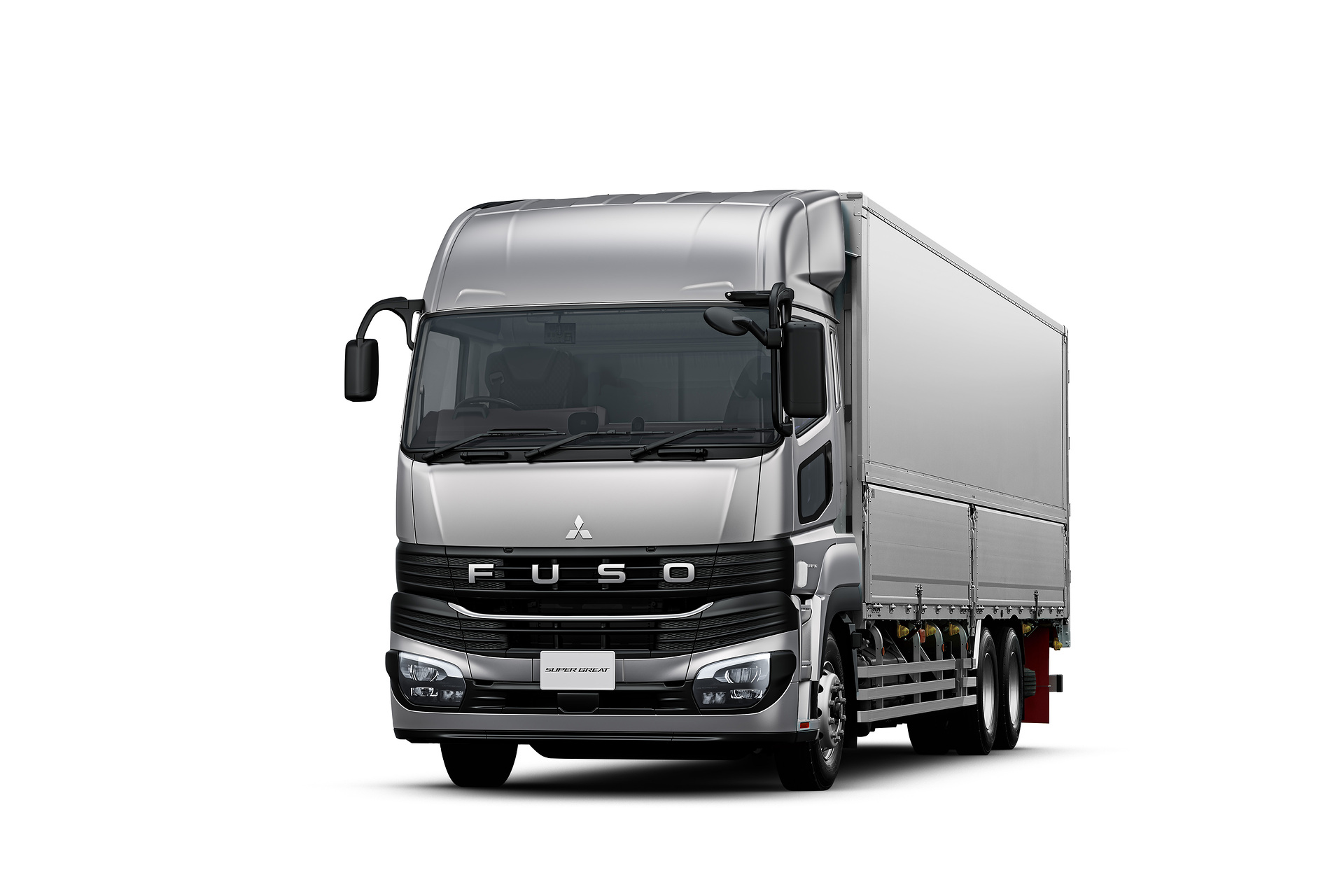 New FUSO Super Great heavy-duty truck Oct 2023 front-view JAPAN MOBILITY SHOW 2023: Daimler Truck subsidiary FUSO presents fully remodelled heavy-duty truck Super Great