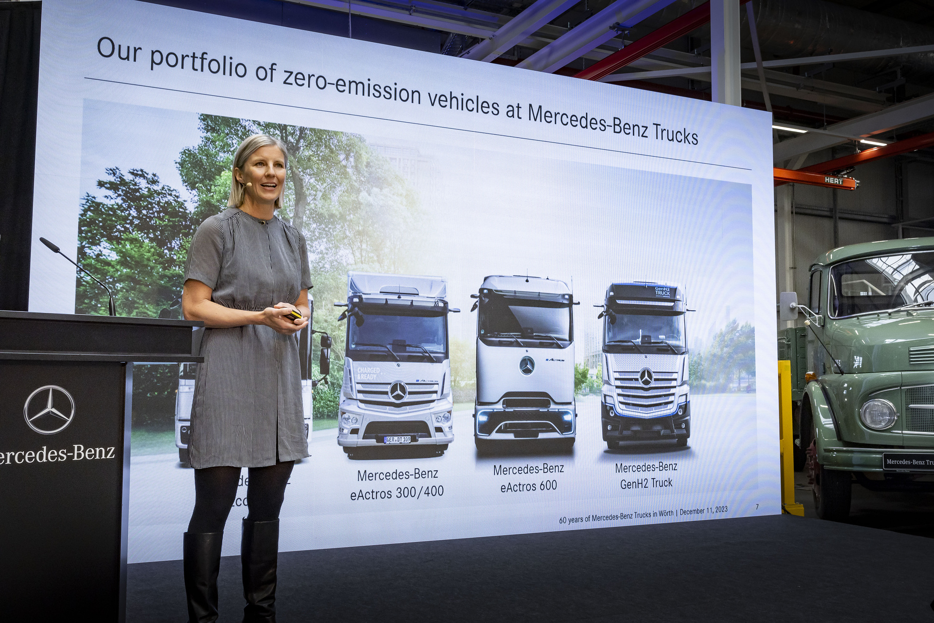 Karin Rådström CEO Mercedes-Benz Trucks Höhepunkt des Jubiläumsjahres im Mercedes-Benz Werk Wörth: 60 Jahre Tradition – Transformation – Zukunft
