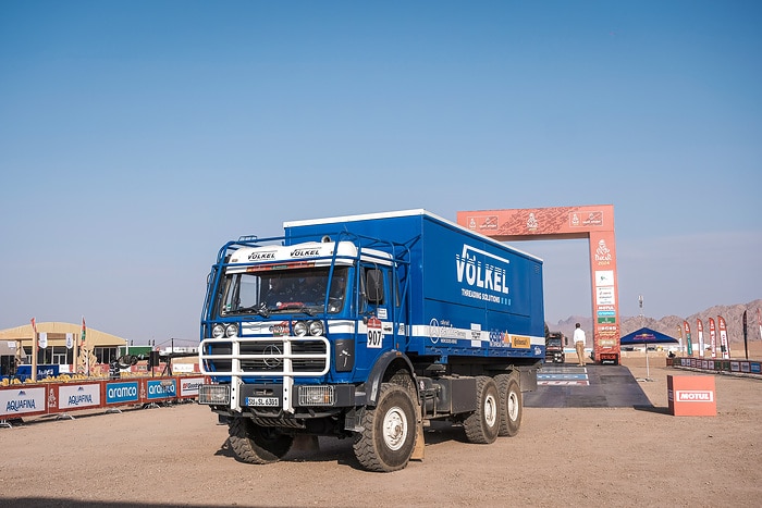 Two Mercedes-Benz truck legends return to the Dakar Rally as part of the Völkel team