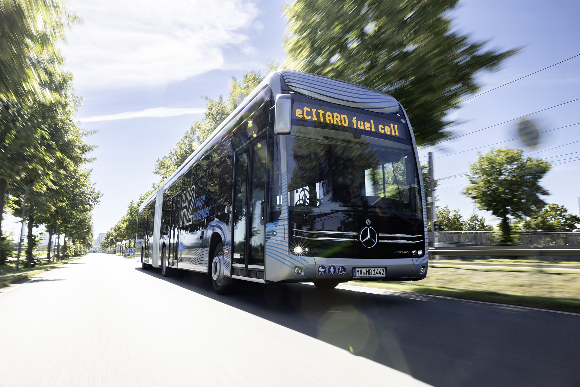 Daimler Buses showcasing the eCitaro G fuel cell and e-mobility services at mobility move 2024 in Berlin