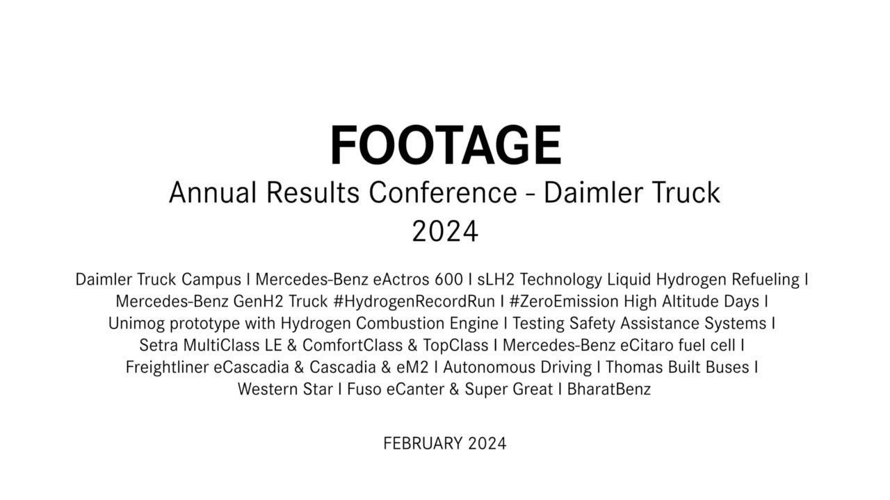 Footage: Annual Results Conference - Daimler Truck, February 2024