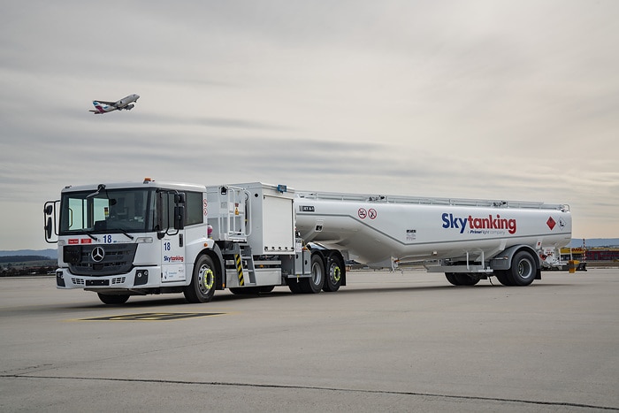 Charge, refuel, fly: Delivering the Mercedes-Benz eEconic for aircraft refueling