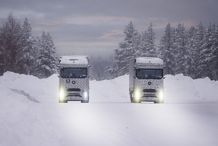 Mercedes-Benz Trucks schließt in Finnland letzte Wintererprobung des eActros 600 vor Serienstart erfolgreich ab