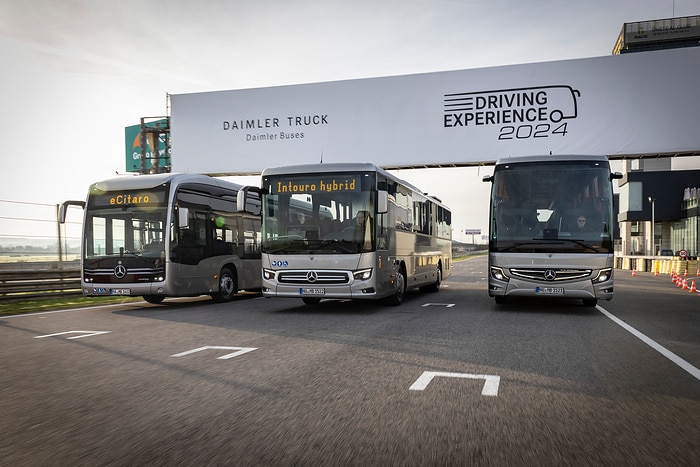 Daimler Buses demonstrates modern safety and drive systems under real-life conditions