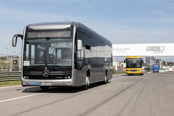 Daimler Buses demonstrates modern safety and drive systems under real-life conditions