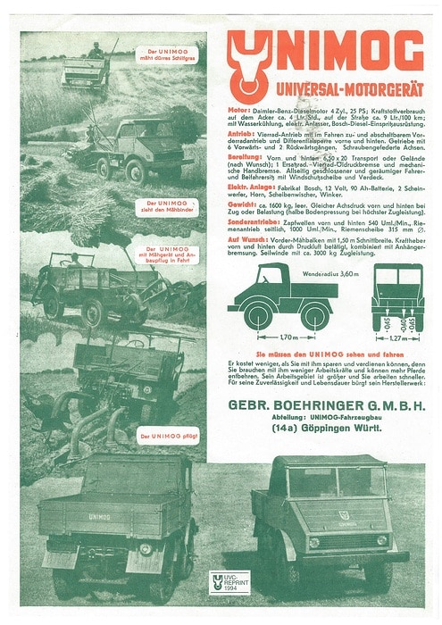 75 years ago today: Delivery of the first series-produced Unimog