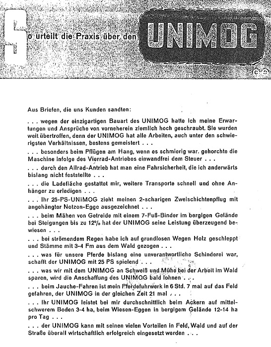 Heute vor 75 Jahren: Auslieferung des ersten in Serie gefertigten Unimog