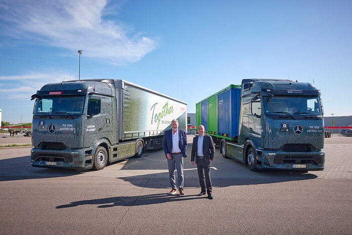 Start of eActros 600 customer testing – Contargo and Remondis take over first electric trucks