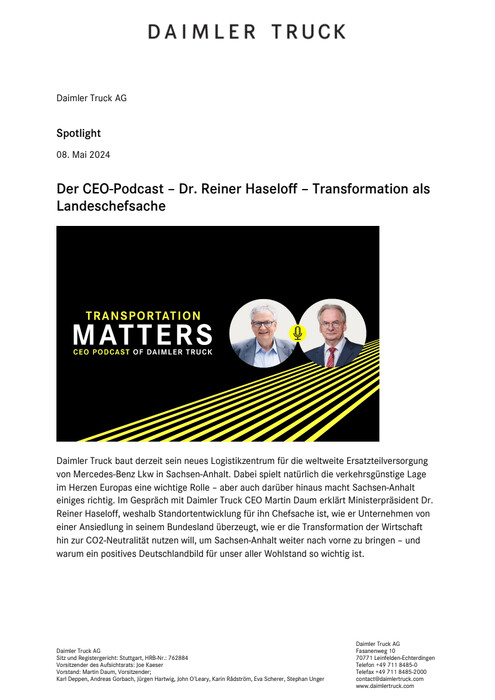 Der CEO-Podcast – Dr. Reiner Haseloff – Transformation als Landeschefsache