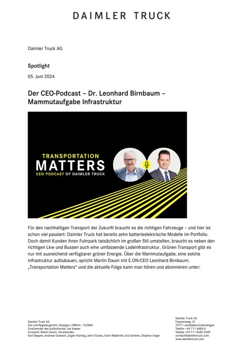 Der CEO-Podcast – Dr. Leonhard Birnbaum – Mammutaufgabe Infrastruktur