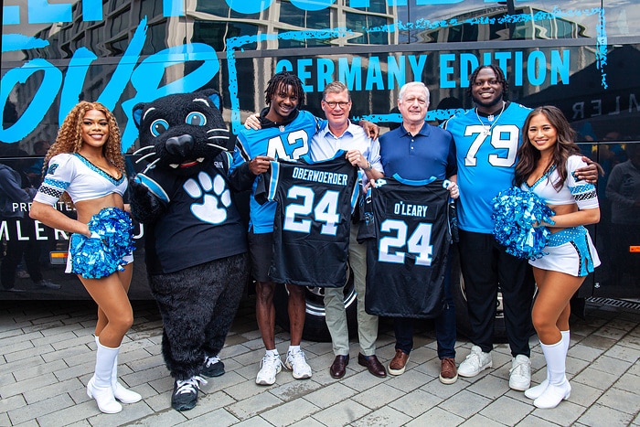 NFL team Carolina Panthers visits Daimler Truck employees in Leinfelden