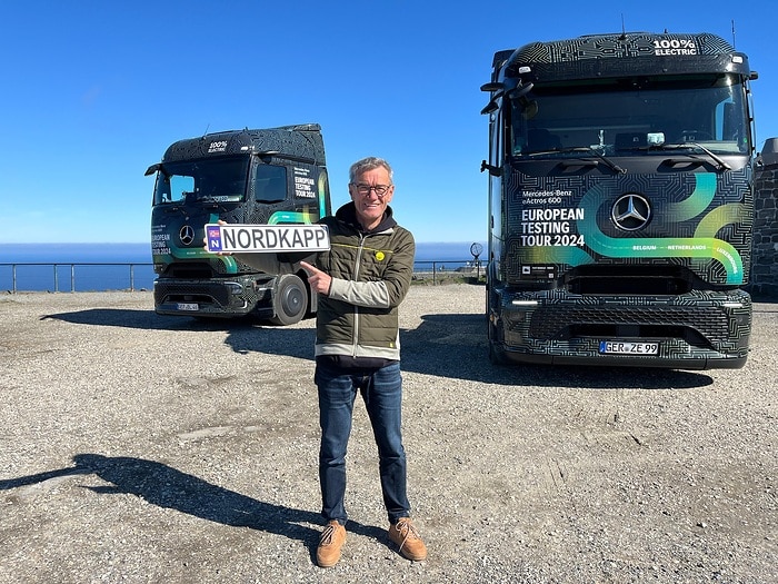 Elektrische Europatour: eActros 600 Test-Trucks erreichen nördlichstes Etappenziel