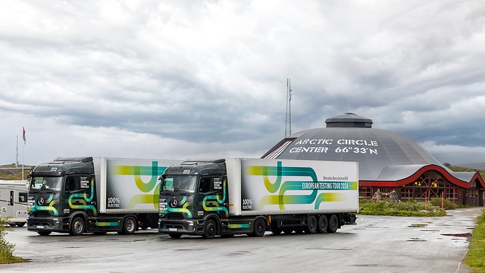 Electric European tour: eActros 600 test trucks complete the northernmost leg of the journey