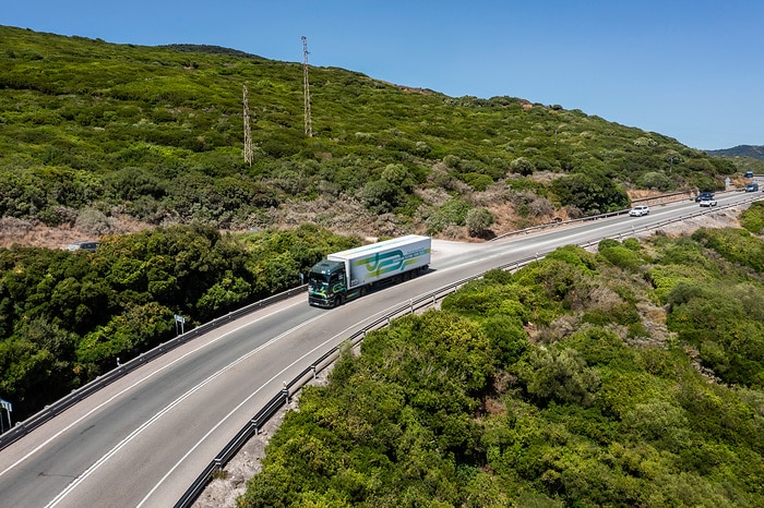 All-electric through Europe: eActros 600 test trucks reach southernmost checkpoint of Tarifa