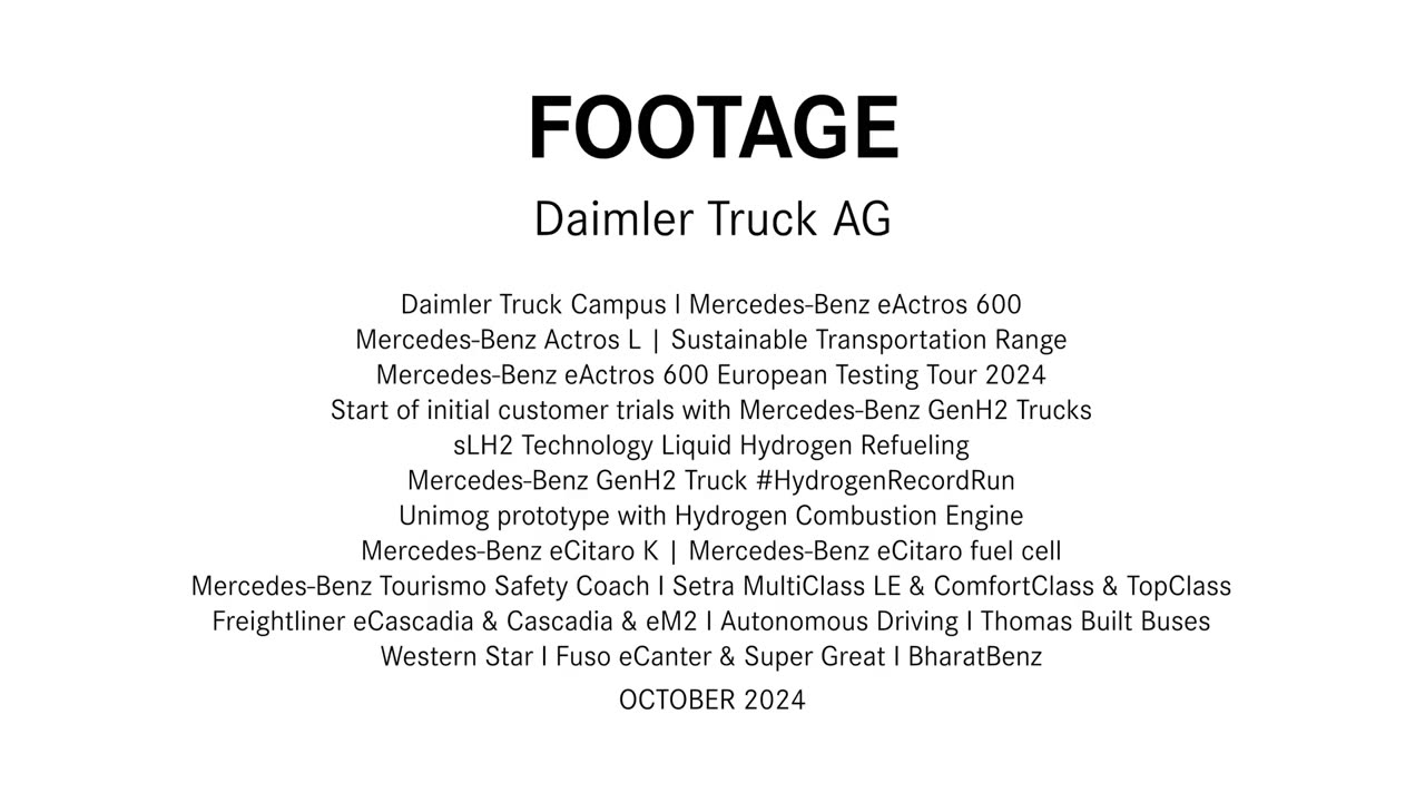 Footage | Daimler Truck AG, Footage, October 2024