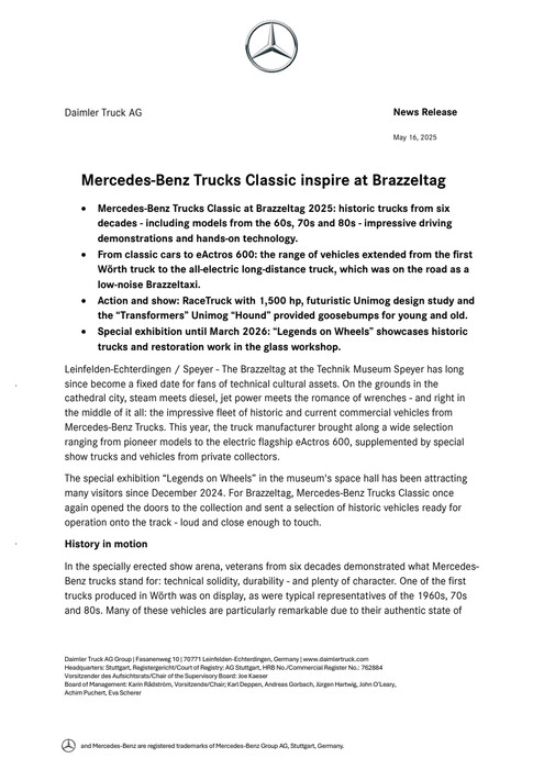 Mercedes-Benz Trucks Classic inspire at Brazzeltag