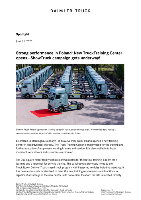 Strong performance in Poland: New TruckTraining Center opens - ShowTruck campaign gets underway!