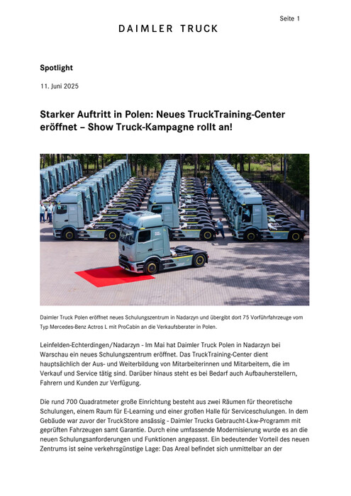 Starker Auftritt in Polen: Neues TruckTraining-Center eröffnet – Show Truck-Kampagne rollt an!