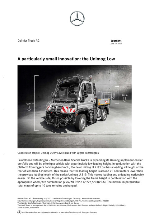 A particularly small innovation: the Unimog Low