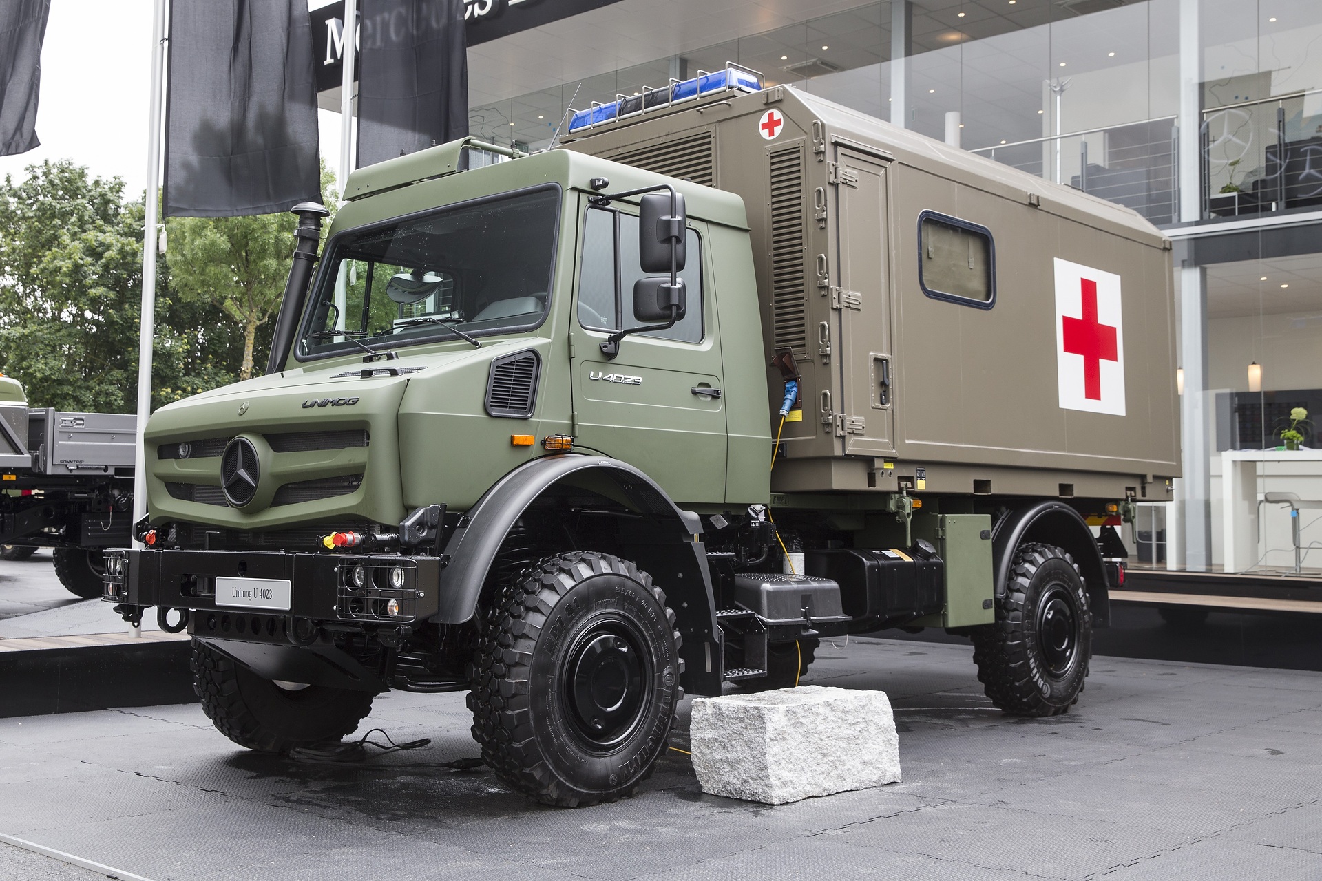 Mercedes-Benz Unimog as ambulance truck Mercedes-Benz Special Trucks takes part at the “Day of the German Armed Forces”