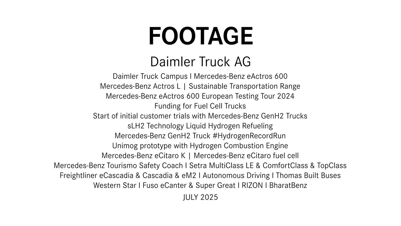 Footage | Daimler Truck AG, Footage, Juli 2025