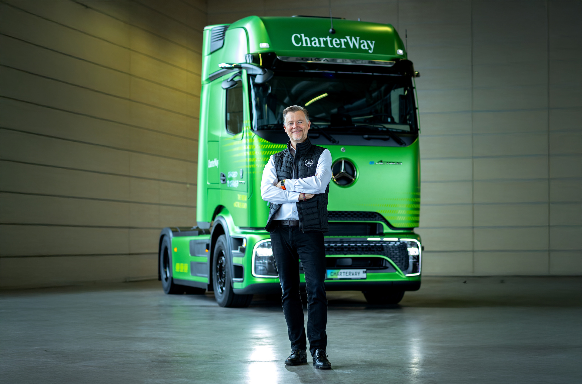 Martin Kehnen, CEO der CharterWay GmbH. CharterWay erweitert sein Mietportfolio um den vollelektrischen Mercedes-Benz eActros 600